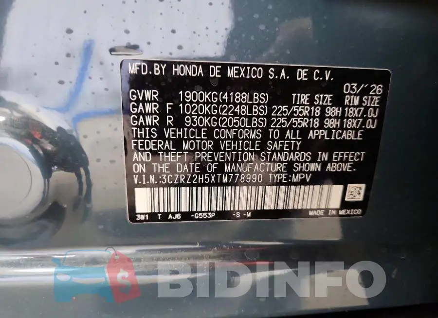 3CZRZ2H5XTM778990 Photo# 14