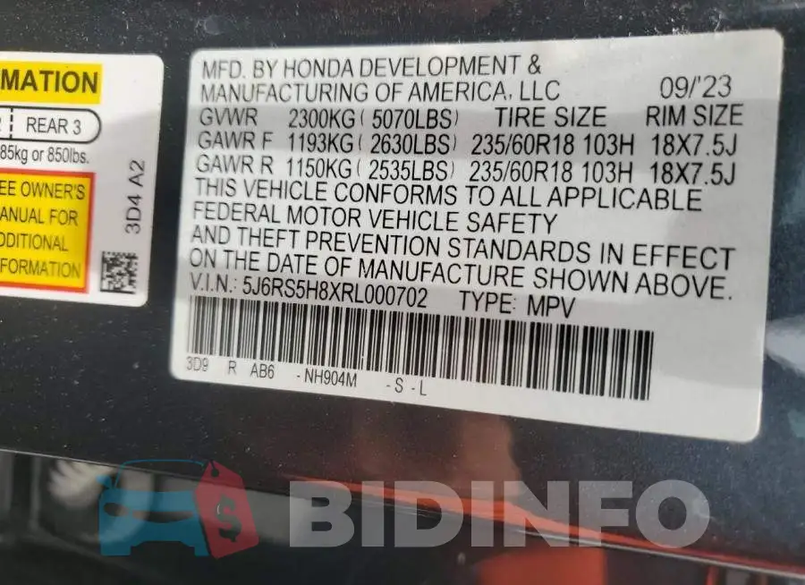 5J6RS5H8XRL000702 Photo# 13