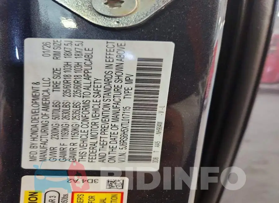 5J6RS6H5XTL017115 Photo# 12