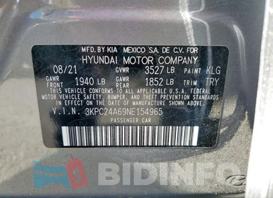 3KPC24A69NE154965 Photo# 13