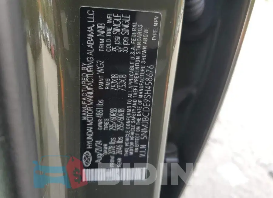 5NMJBCDE9SH458676 Photo# 13