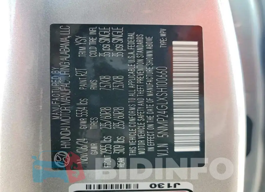 5NMP24GLXSH100660 Photo# 13