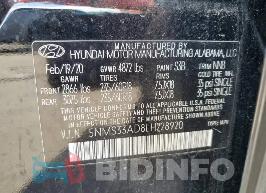 5NMS33AD8LH228920 Photo# 13