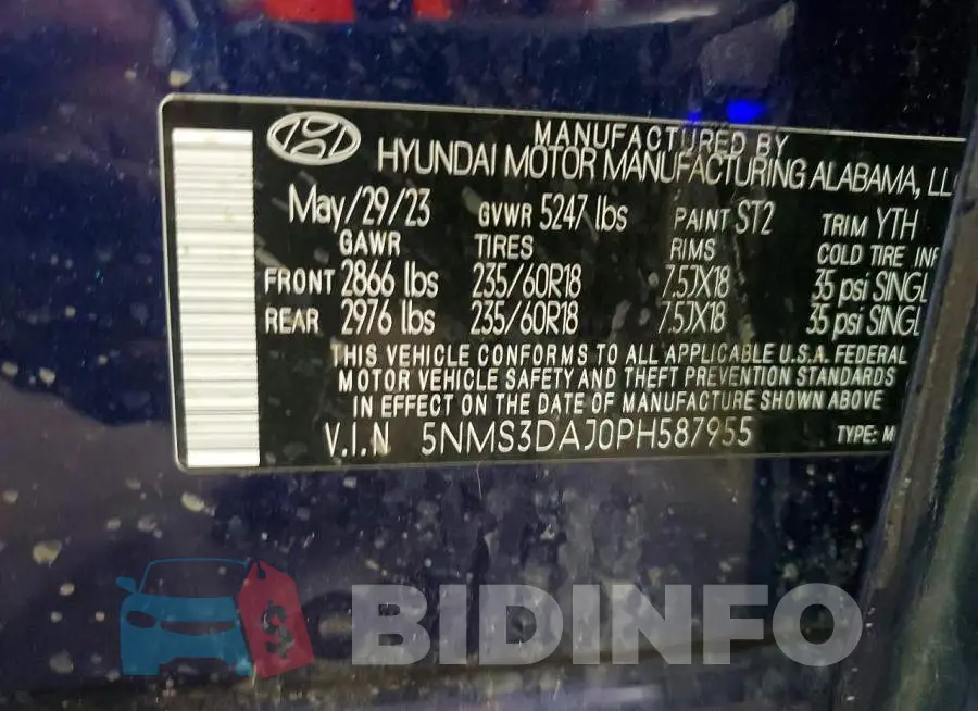 5NMS3DAJ0PH587955 Photo# 12