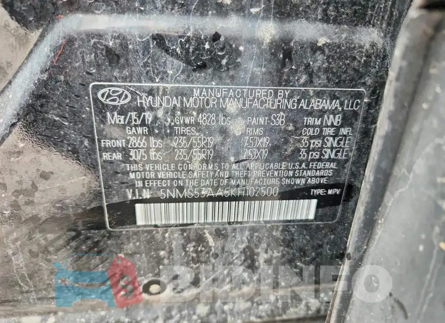 5NMS53AA5KH102500 Photo# 13