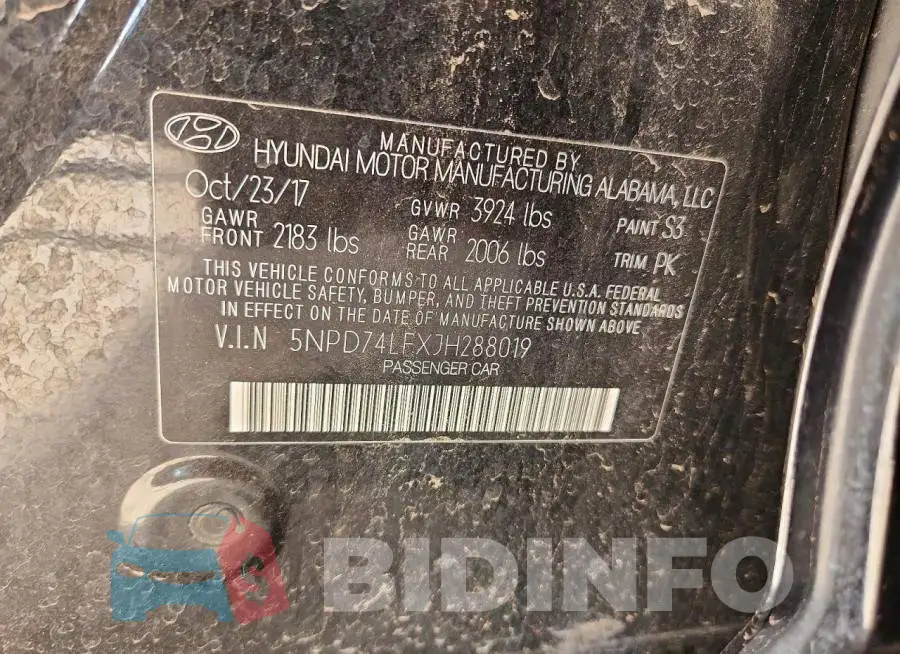 5NPD74LFXJH288019 Photo# 12