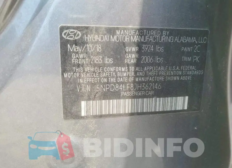 5NPD84LF8JH362146 Photo# 12