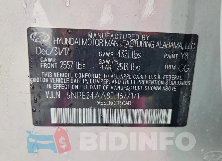 5NPE24AA8JH677171 Photo# 12