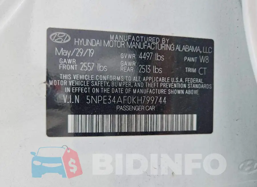 5NPE34AF0KH799744 Photo# 12