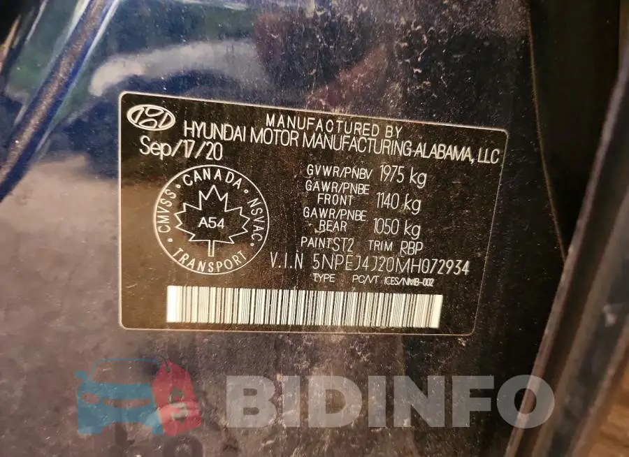 5NPEJ4J20MH072934 Photo# 13