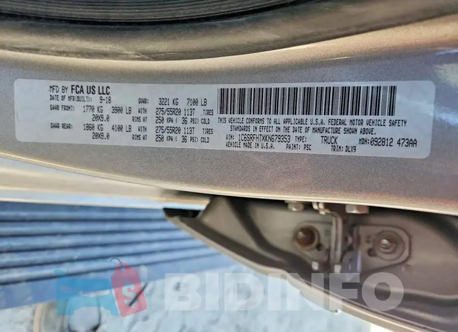 1C6SRFHTXKN679353 Photo# 12