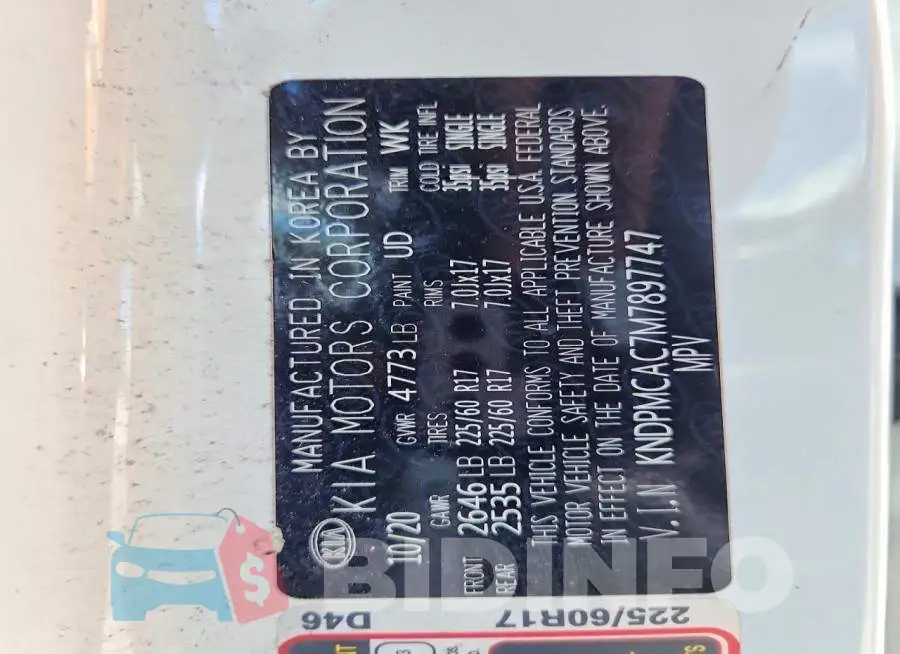 KNDPMCAC7M7897747 Photo# 14