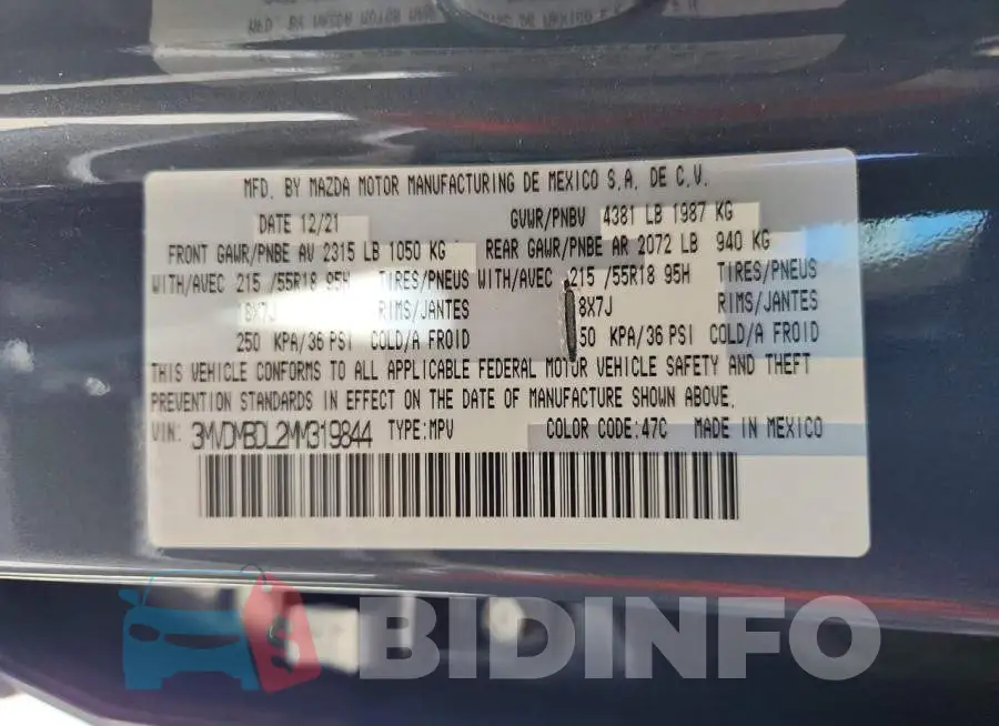 3MVDMBDL2MM319844 Photo# 12