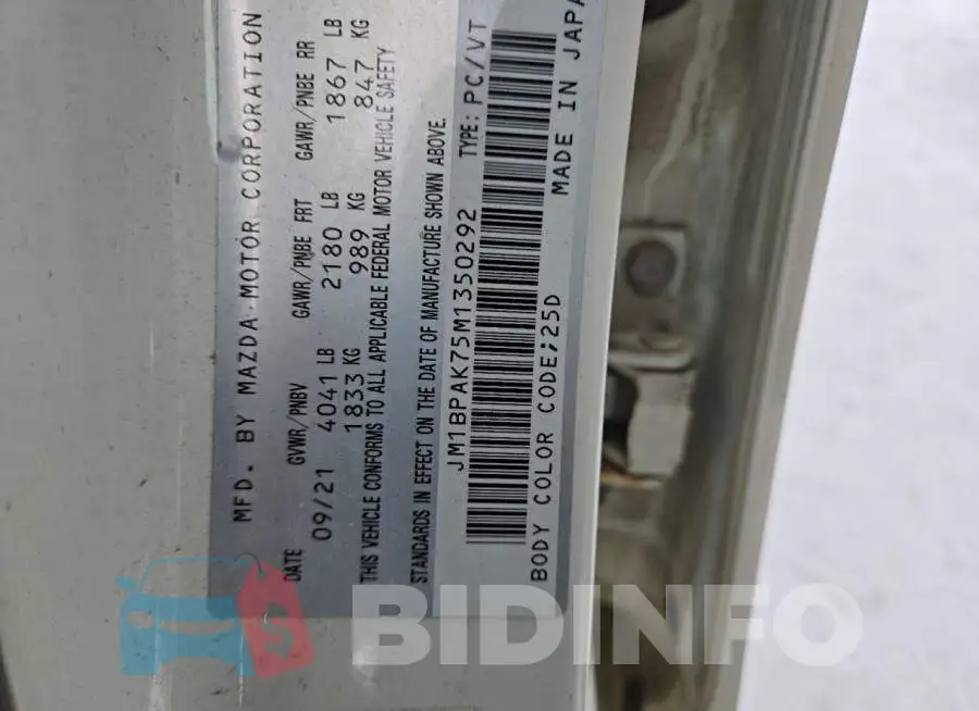 JM1BPAK75M1350292 Photo# 12