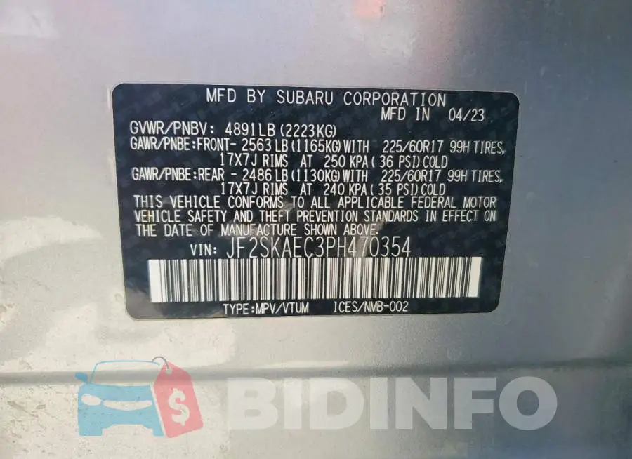 JF2SKAEC3PH470354 Photo# 13