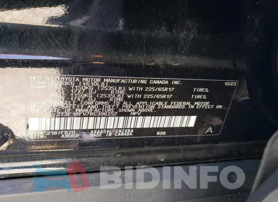 2T3F1RFV7RC396257 Photo# 13