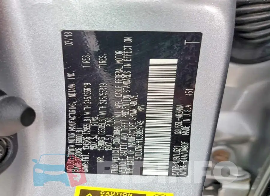 5TDJZRFH1JS895749 Photo# 13