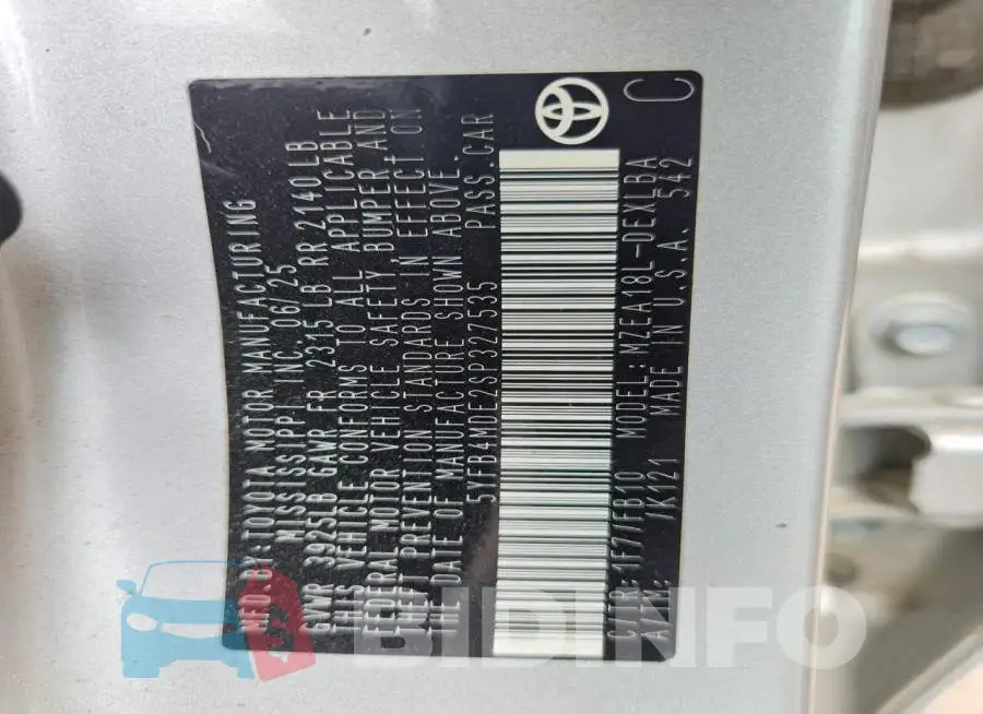 5YFB4MDE2SP327535 Photo# 12