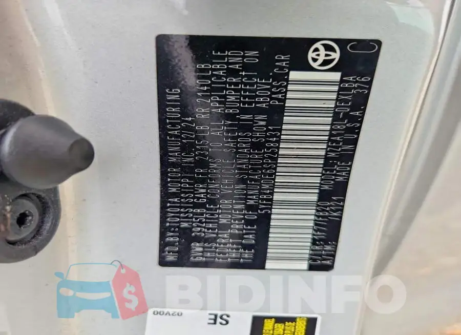 5YFB4MDE6SP258431 Photo# 13