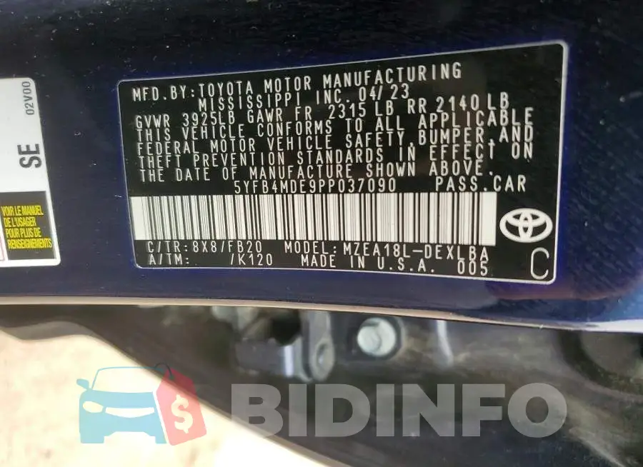 5YFB4MDE9PP037090 Photo# 12