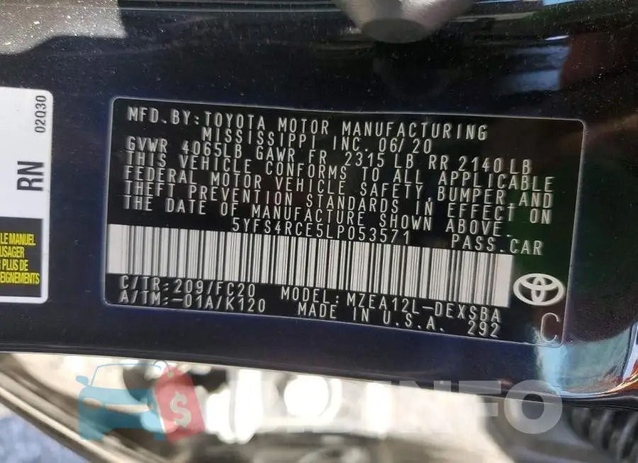 5YFS4RCE5LP053571 Photo# 12