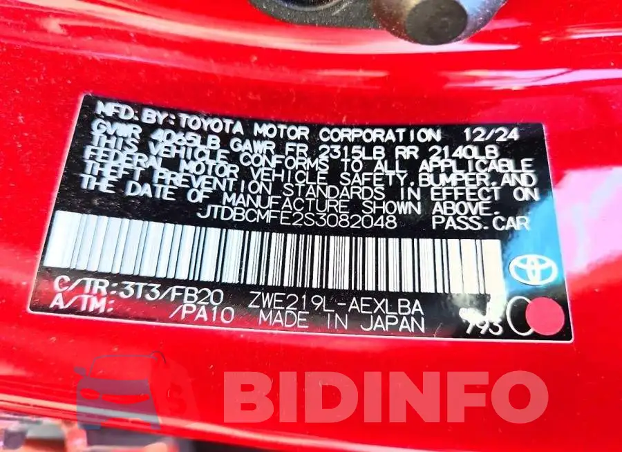 JTDBCMFE2S3082048 Photo# 13