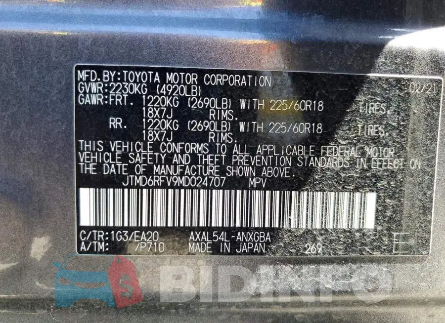 JTMD6RFV9MD024707 Photo# 13