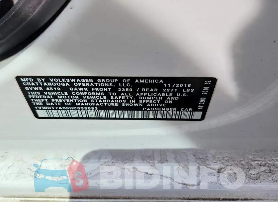 1VWDT7A35HC033593 Photo# 12