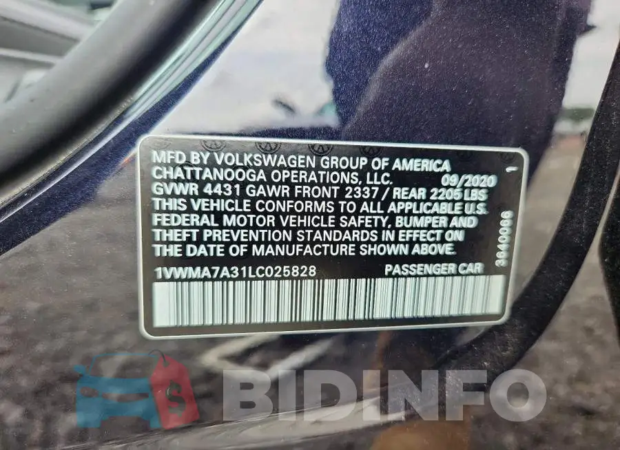 1VWMA7A31LC025828 Photo# 12
