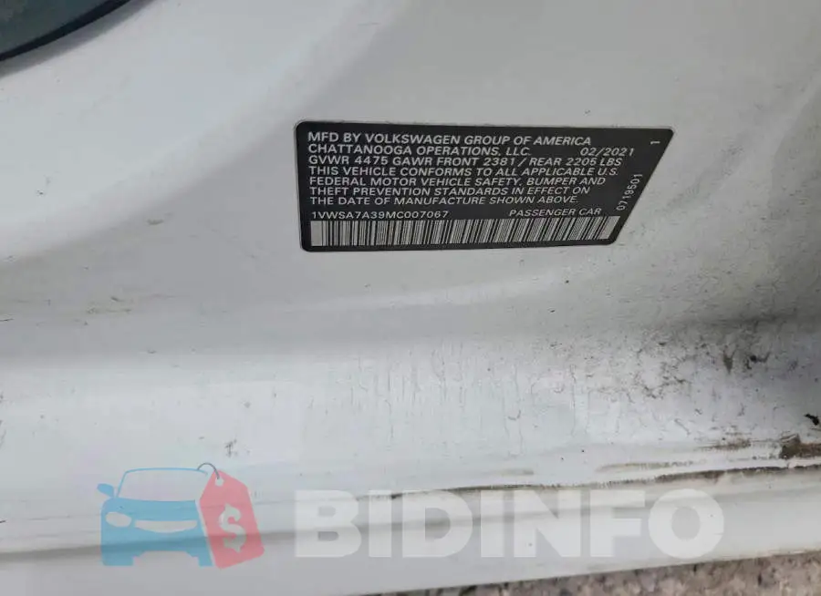1VWSA7A39MC007067 Photo# 13