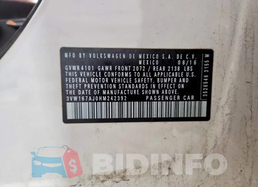 3VW167AJ0HM242392 Photo# 12