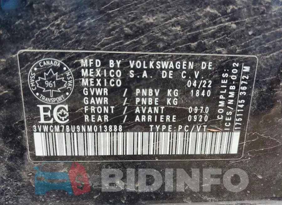 3VWCM7BU9NM013888 Photo# 12