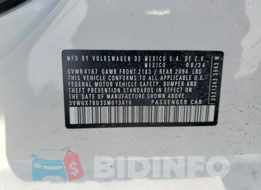 3VWGX7BU3SM013616 Photo# 12