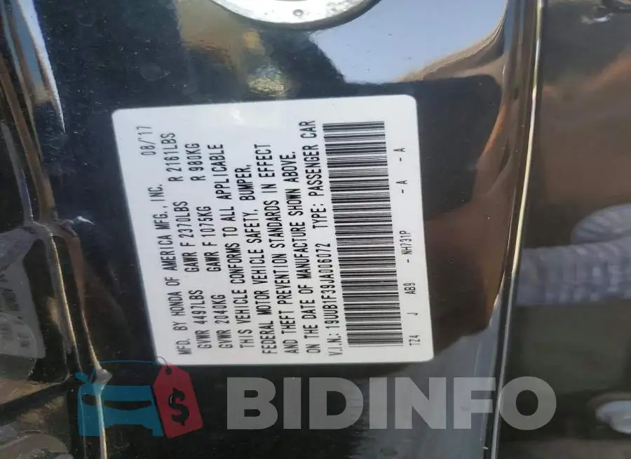 19UUB1F39JA006072 Photo# 13