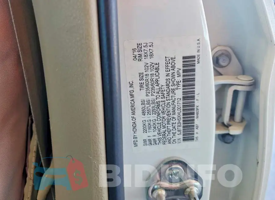 5J8TB3H5XHL001712 Photo# 12