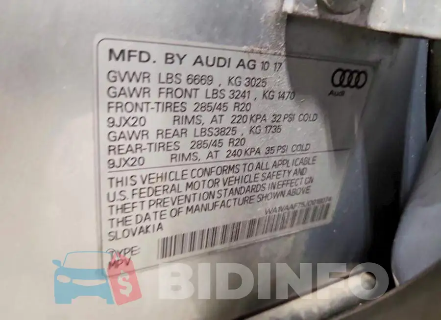WA1VAAF75JD018074 Photo# 13