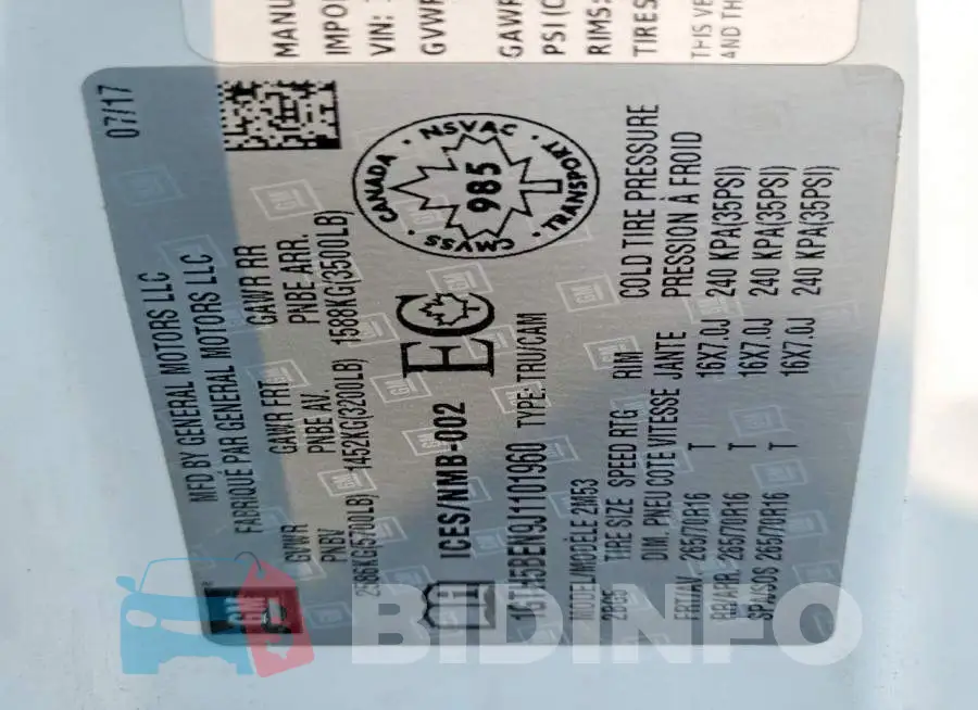 1GTH5BEN9J1101960 Photo# 12