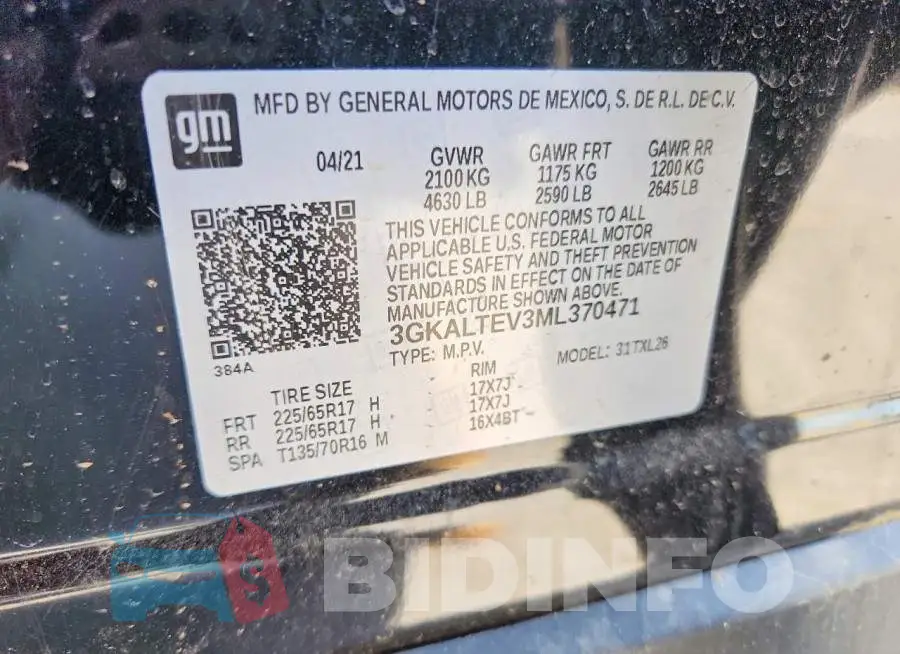 3GKALTEV3ML370471 Photo# 12