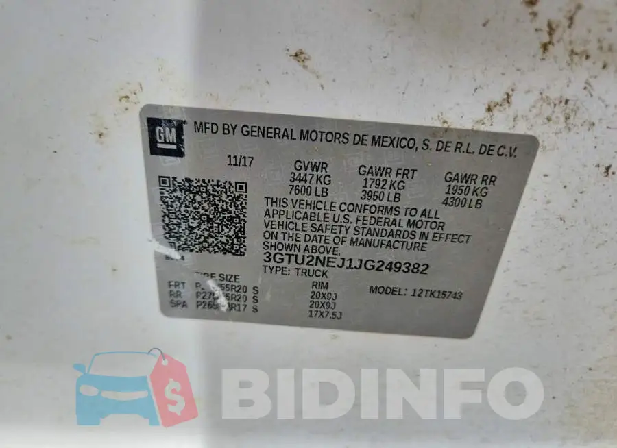 3GTU2NEJ1JG249382 Photo# 12