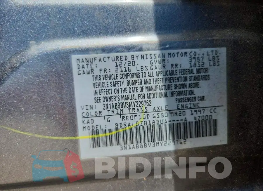 3N1AB8BV3MY229762 Photo# 12