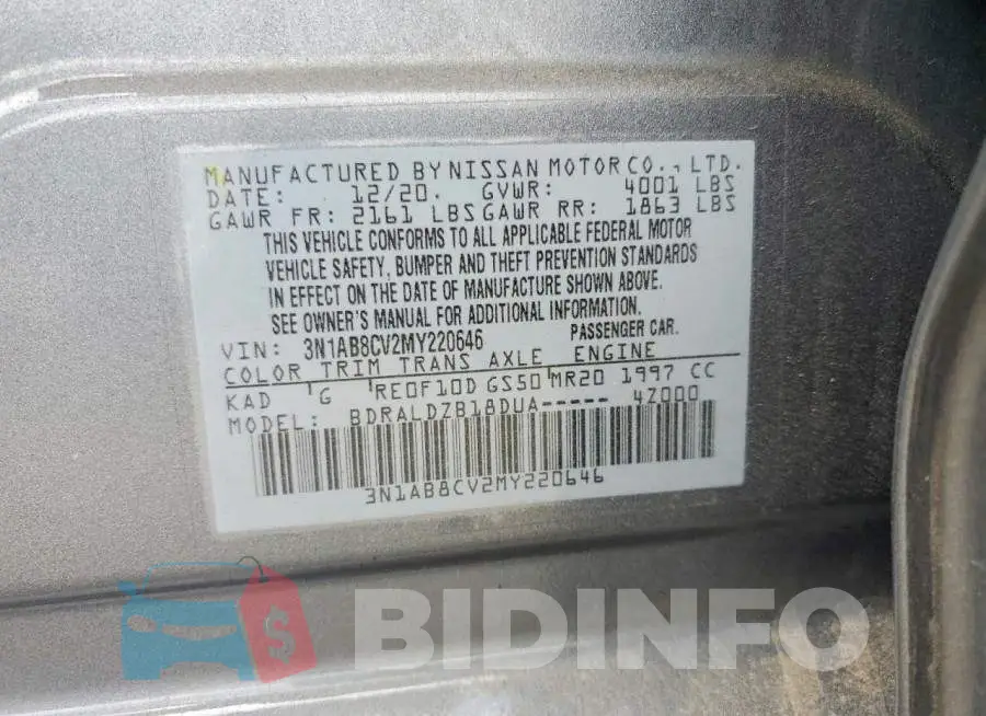 3N1AB8CV2MY220646 Photo# 12