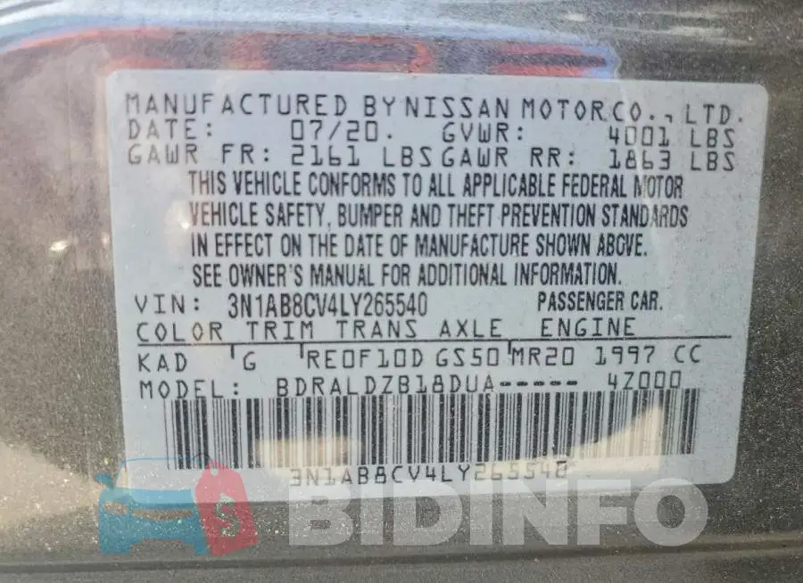 3N1AB8CV4LY265540 Photo# 12
