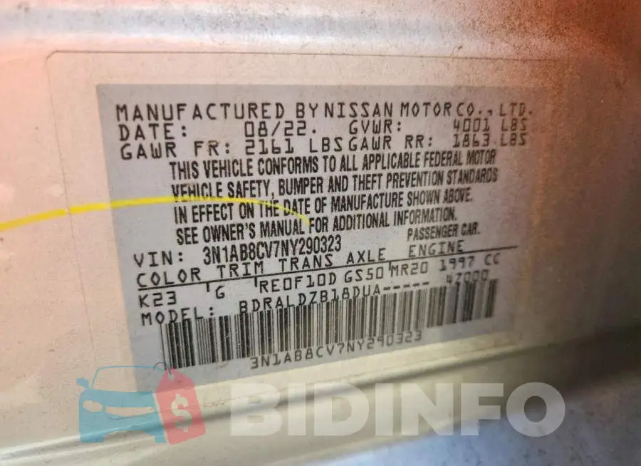3N1AB8CV7NY290323 Photo# 13