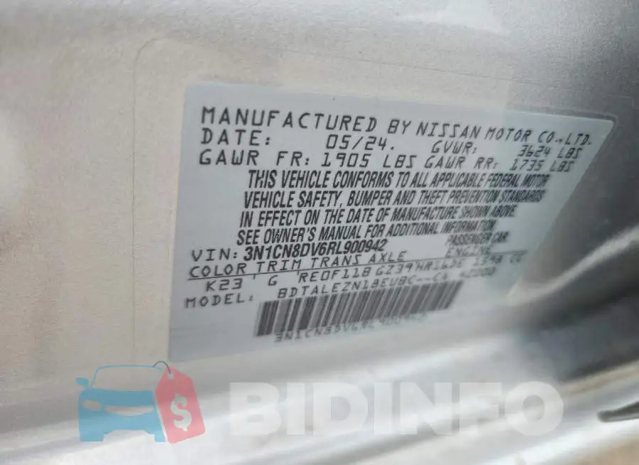 3N1CN8DV6RL900942 Photo# 12