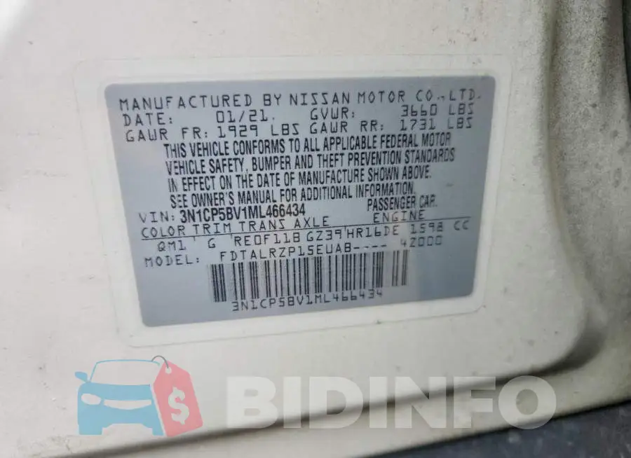3N1CP5BV1ML466434 Photo# 13