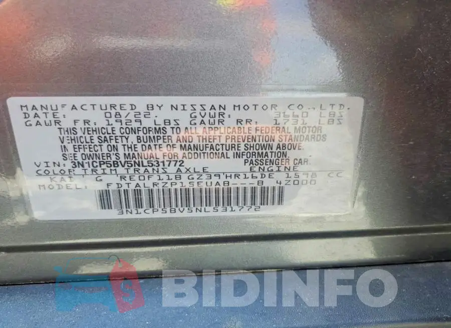 3N1CP5BV5NL531772 Photo# 13