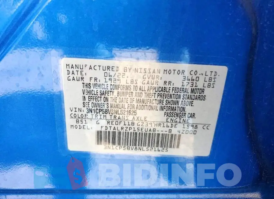 3N1CP5BV8NL521625 Photo# 12