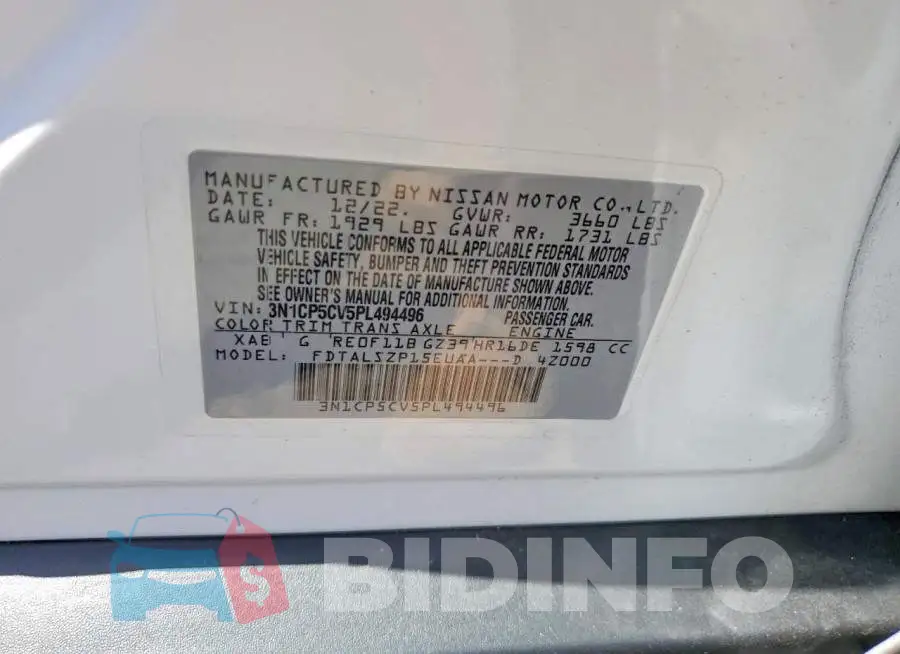 3N1CP5CV5PL494496 Photo# 13