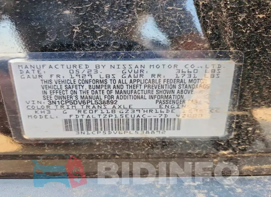 3N1CP5DV6PL538892 Photo# 12