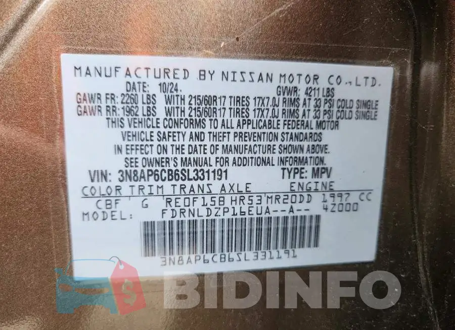 3N8AP6CB6SL331191 Photo# 12